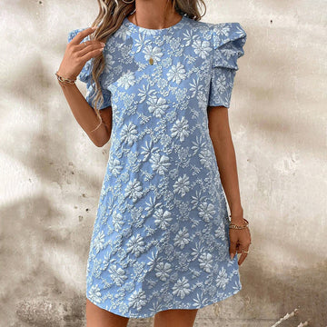 Summer Floral Puff Sleeve Mini Dress | Boho A-Line Summer Dress
